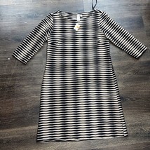 Emma Michele Quarter Sleeve Striped Brown Black Short Dress Size Large - £11.19 GBP