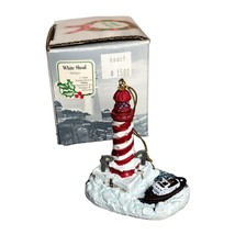 Harbour Lights Christmas Ornament White Shoal Michigan Mini Lighthouse 1998 EUC - £15.98 GBP