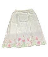 Vintage Odette Barsa Off White Cream Slip With Embroidered Flowers - Medium - €16,92 EUR