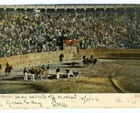  1906 Dragging Dead Bull from Bull Ring Postcard Mexico - $17.80