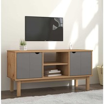 TV Cabinet Brown and grey Solid pinewood, engineered wood - $3,380.18 MXN