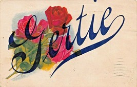 &quot;GERTIE&quot;~LARGE SCRIPT LETTER ON FLOWERS~PHILADELPHIA TO VENTNOR NJ 1909 ... - £5.45 GBP