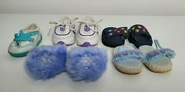 Lot of 4 Pairs American Girl AG Doll Shoes Slippers Sandals Cheerleader Sneakers - £15.92 GBP