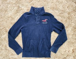 Hollister Men&#39;s Navy-Blue Henley Neckline Collared Sweater Shirt Size: L... - €6,60 EUR