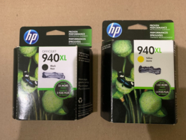HP 940XL Ink Cartridge 2-Pack Officejet Pro Color Black Yellow Genuine FREE Ship - £27.69 GBP