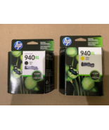 HP 940XL Ink Cartridge 2-Pack Officejet Pro Color Black Yellow Genuine F... - $34.65