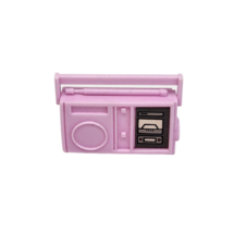 VINTAGE 1980's BARBIE PINK / PURPLE PLASTIC BOOMBOX RADIO STEREO CASSETT... - $10.26