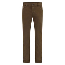 ALBERTO Olive/Brown Wash &#39;STONE&#39;  Modern Fit Printed Satin Jeans Size 34 - £78.45 GBP