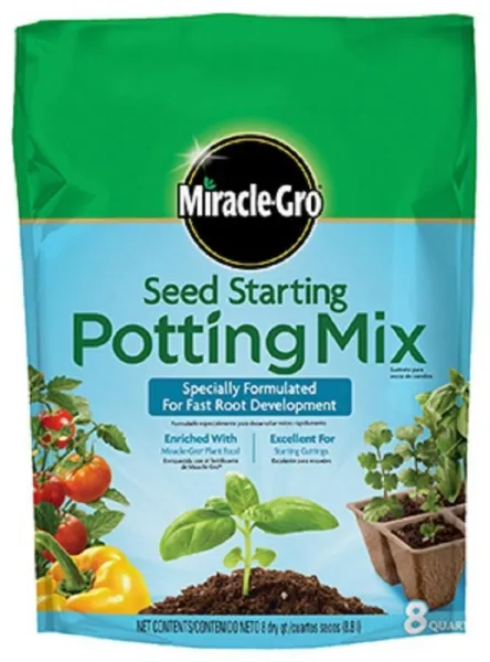 Miracle Gro Seed Starting Mix 8 Qt. Soil For Seed Germination And Cuttings Garde - £36.64 GBP
