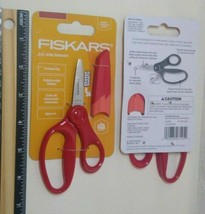 2 PACK! Pointed-tip Kids Scissors Fiskars 5 in. with Sheath Safety-Edge ... - $11.86