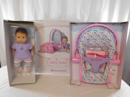 American Girl Bitty Baby Doll 15&quot; Holiday Gift Set + Carrier + Clothes Booties - £62.53 GBP