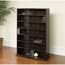 Contemporary 6-Shelf Bookcase Multimedia Storage Rack Tower in Brown Finish - £146.45 GBP