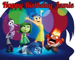 Inside Out Joy Sadness Disgust Pixar Edible Image Photo Cake Topper Sheet Person - £12.47 GBP