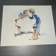 Norman Rockwell “Boy Giving Girl Flower” Raised Print 8x10 - £91.90 GBP