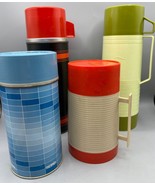 Vtg Thermos Aladdin Set of 4 Retro Insulated Food Drink - $797.53 MXN