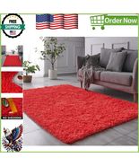 Sophisticated Red 5x7 Ft Shag Area Rug - Anti-Skid &amp; Modern Style for Nu... - $111.89 CAD