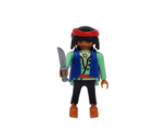 2001 PLAYMOBIL 3127 PIRATE STARTER SET INDIAN FIGURE COMPLETE W SILVER S... - $11.40