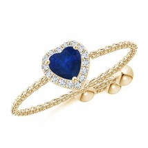 Authenticity Guarantee 
Angara Natural 4mm Blue Sapphire Adjustable Ring in 1... - £483.64 GBP