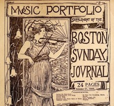 Boston Sunday 1900 Journal Victorian Sheet Music Portfolio Song Book 10/21 DWEE5 - £31.42 GBP