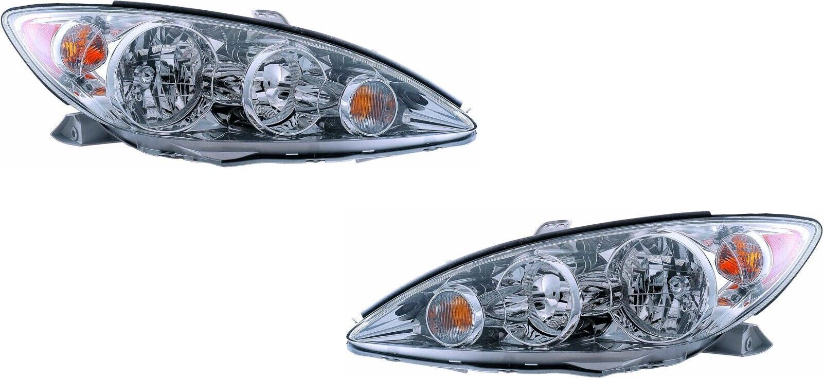 Headlights For Toyota Camry 2005 2006 Left Right Pair Chrome Trim USA Built - $168.26