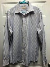Mens Michael Kors Dress Shirt, Blue Stripe, 16 1/2 - 36/37 - £19.38 GBP