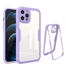 Transparent 360° Full Cover Case Designed For iPhone 12/12 Pro 6.1&quot; PURPLE - £4.61 GBP