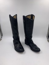 Frye 77167 Melissa Button Tall Leather Black Riding Boots Size 8 1/2B - $40.79