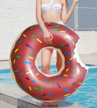 Large 44.9&quot; Inflatable Pool Donut -Summer, Water Toys, Swim Ring Pink &amp; ... - £7.82 GBP