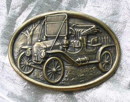 Vintage Avon Gold-tone Antique Automobile Car Belt Buckle 3 1/2&quot; x 2 1/2&quot; - £16.03 GBP