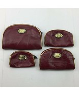 Vintage Set 4 Original Paris Design Red Leather Cosmetic Bag Coin Purse ... - £47.25 GBP