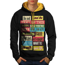 Wellcoda Do Not Read Text Funny Mens Contrast Hoodie, Unique Casual Jumper - £31.73 GBP