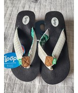 Floopi Yoga Flip Flops Sandals Womens Sz 6 Slip On Wedge White NEW NWOB ... - £11.71 GBP