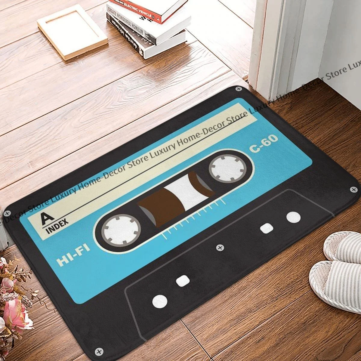 Bathroom Non-Slip Carpet Cassette Music Tapes Bedroom Mat Welcome Doormat Floor  - $15.99