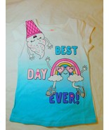 365 Kids Girls Short Sleeve Tee Shirt Size 7 Best Day Ever Ice Cream Rai... - £9.12 GBP