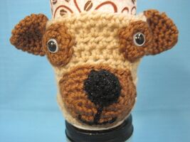 Mixed Breed Puppy Dog Crochet Handmade Cup Cozy Holder Gifts by Bren - $24.95