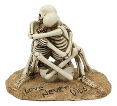 Day Of The Dead Love Never Dies Castaway Wedding Skeleton Couple Hugging Statue - £20.53 GBP