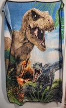 Jurassic World Blanket-- Raptor and T-rex Throw Blanket -- 46&quot; x 60&quot; - £12.63 GBP