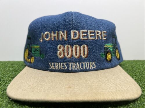 Primary image for Vintage John Deere 8000 Ten Series Tractors Denim SnapBack Hat NWOT