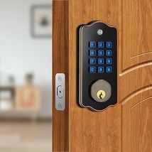 DIHOOM Keyless Entry Door Lock, Electronic Keypad Deadbolt Featuring Smartkey - £33.24 GBP