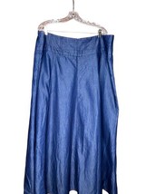 Ashley Stewart Denim Maxi Skirt Women&#39;s 20 Blue No Slit Modest Boho - £16.47 GBP