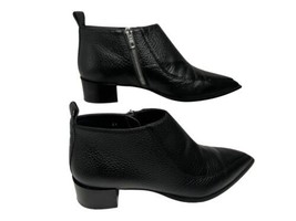 Everlane The Boss Ankle Boot 8.5 Pebbled Leather Black Bootie Zip Up - Italy - £36.68 GBP