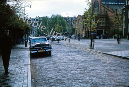 1950s Street Scene Cars Parked Stockholm Red-Border Kodachrome Slide - £3.11 GBP