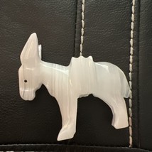 2&quot; Onyx Hand Carved Stone Marble Donkey Burro Mule Figurine White - £9.42 GBP