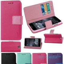 Pink Wallet Flip Case for HTC One A9 - QUALITY Leather Like Kickstand Folio USA - £1.56 GBP