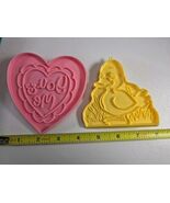 Precious Moments Cookie Cutter Set Heart You and Me Duckling Vintage Pin... - $10.88