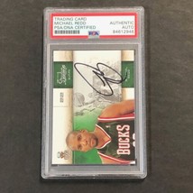 2010 Panini Studio #88 Michael Redd Signed Card AUTO PSA/DNA Encapsulated Milwau - £79.92 GBP