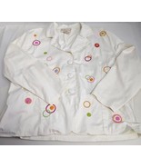 Monroe And Main Women&#39;s Blazer Sport Coat White Embroidered Size 2X - €12,03 EUR
