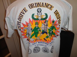 Vtg 90&#39;s White 1997 Explosive Ordnance Half Marathon T-shirt Rare Fits Adult L - £26.89 GBP