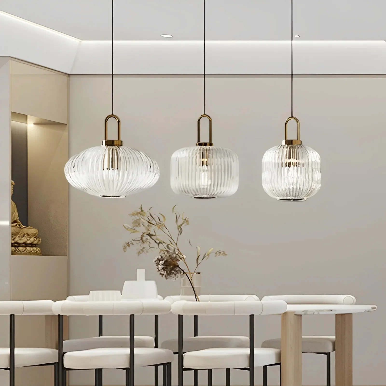 Nordic LED Glass Pendant Light Minimalist Lamp Shade For Bedroom Living ... - $38.74+