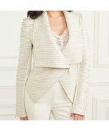 Marciano by Guess Shayna Drape Leather Jacket White Leather Jacket NWT - $339.57 CAD